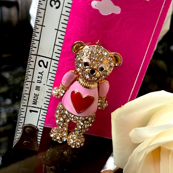 Bear Rhinestone Brooch Pin - Picture 4 of 5